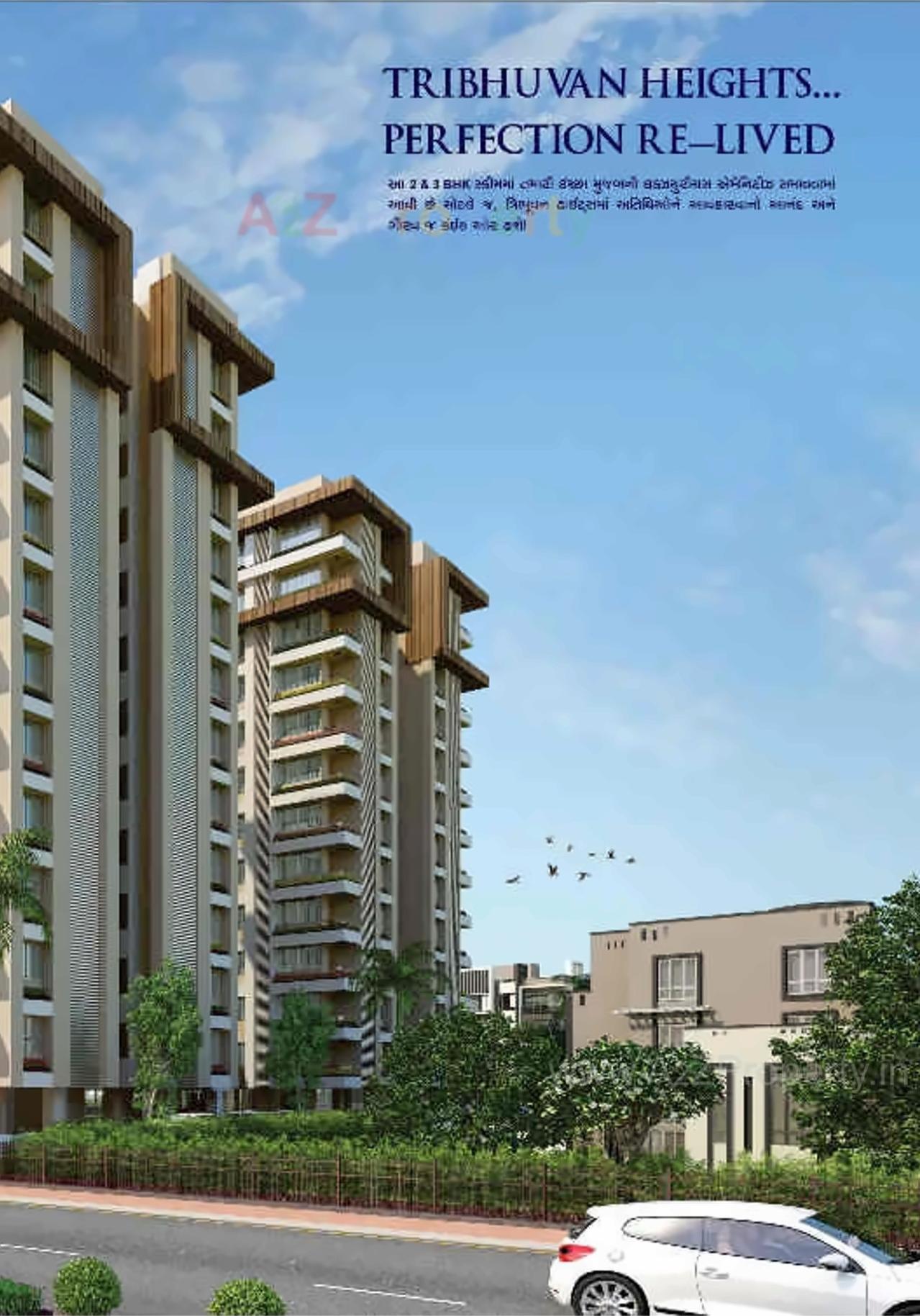 3D Elevation of real estate project Tribhuvan Heights located at Varachha, Surat, Gujarat