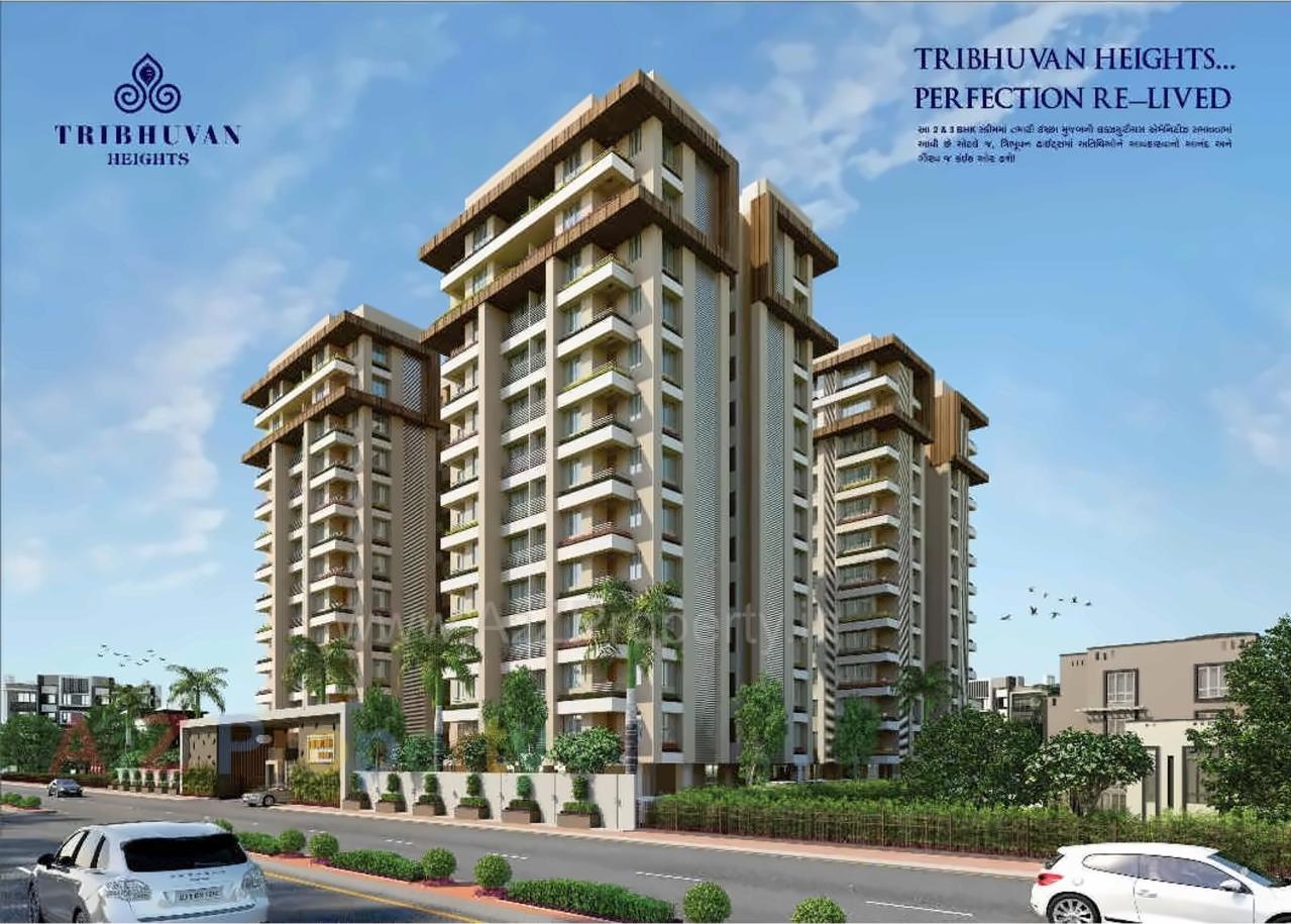 3D Elevation of real estate project Tribhuvan Heights located at Varachha, Surat, Gujarat