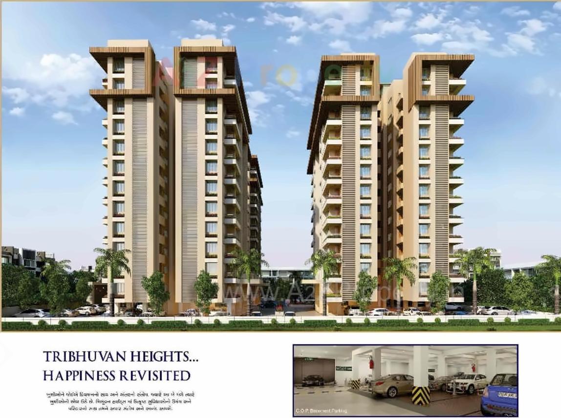 3D Elevation of real estate project Tribhuvan Heights located at Varachha, Surat, Gujarat