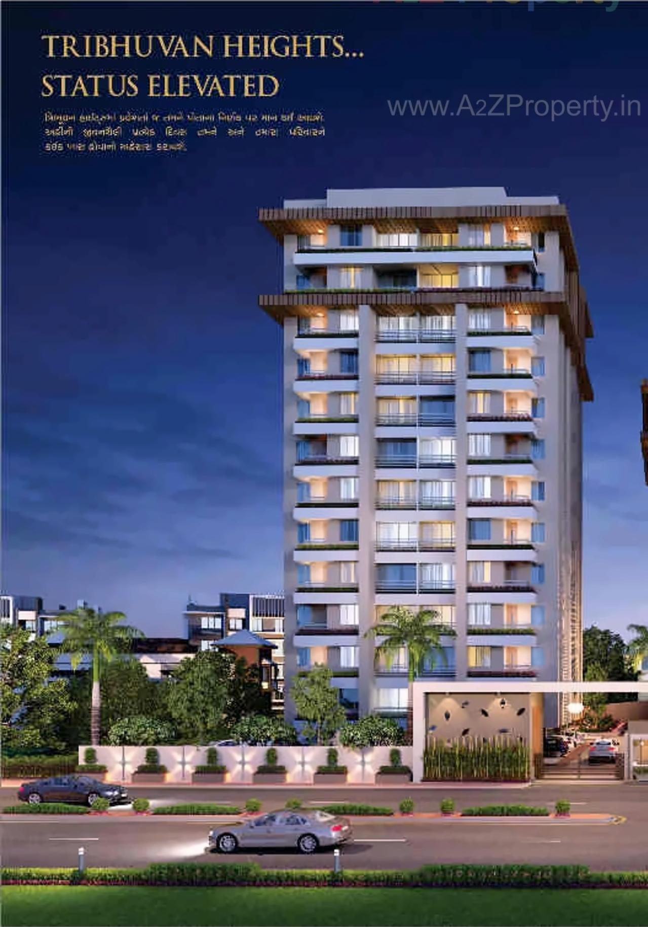 3D Elevation of real estate project Tribhuvan Heights located at Varachha, Surat, Gujarat