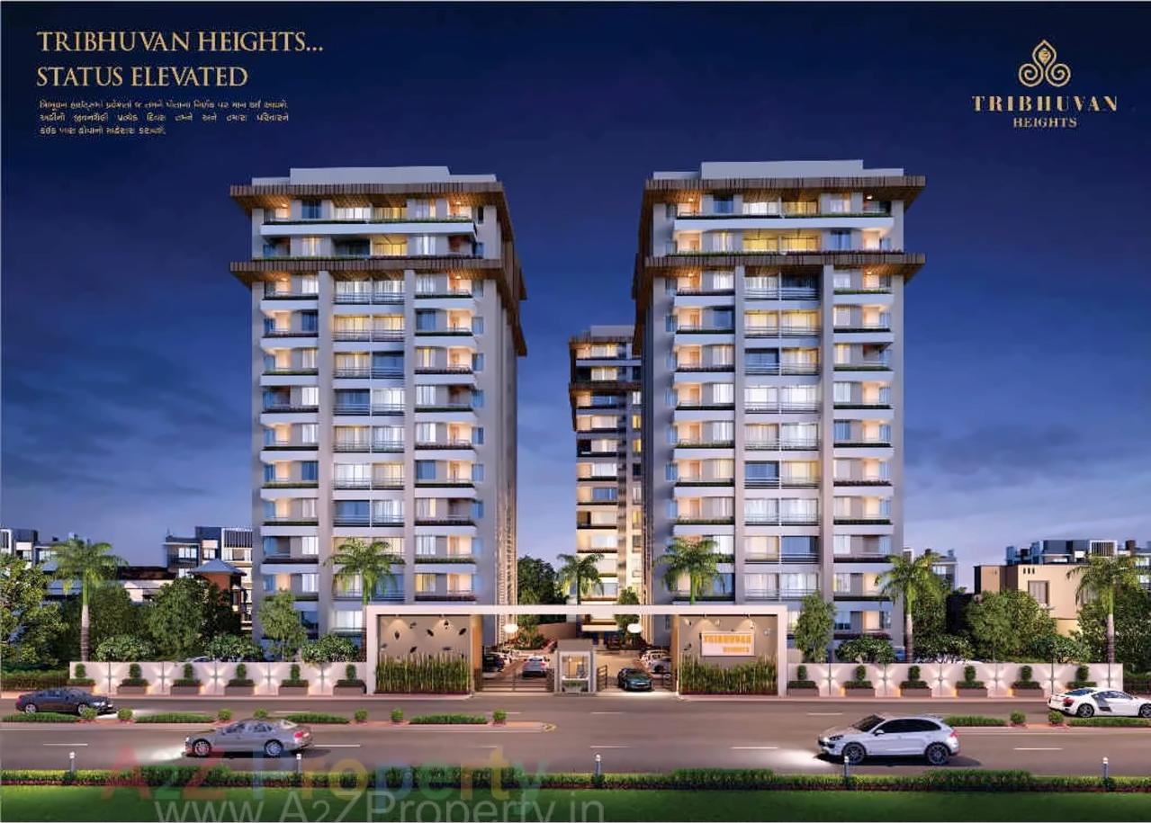 3D Elevation of real estate project Tribhuvan Heights located at Varachha, Surat, Gujarat