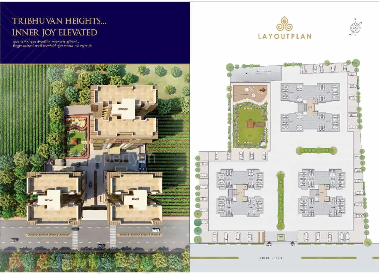 Layout of real estate project Tribhuvan Heights located at Varachha, Surat, Gujarat