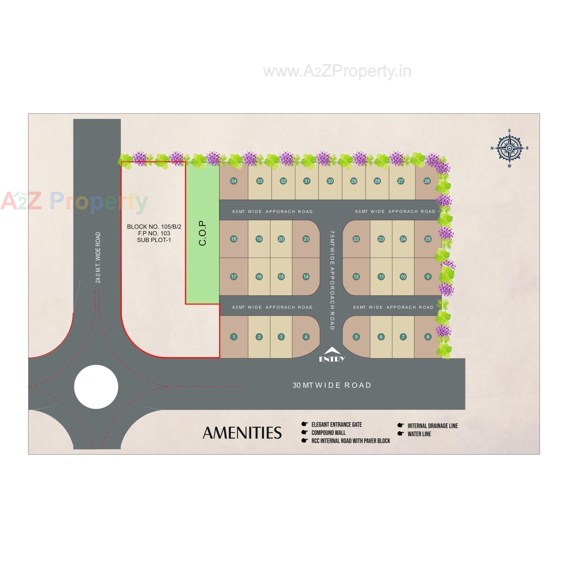 Layout of real estate project Trilok Bunglows located at Pasodara, Surat, Gujarat