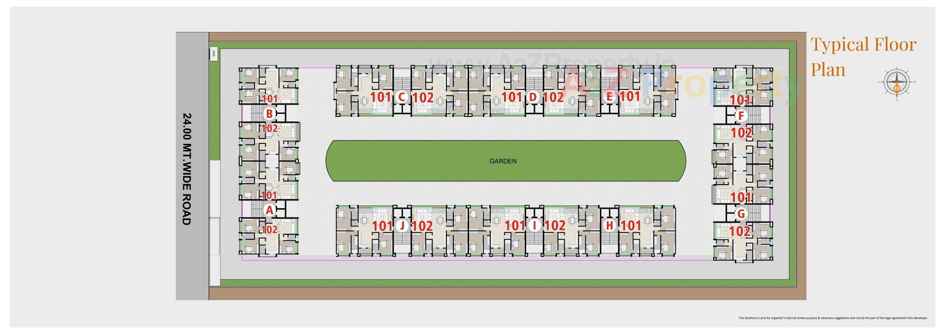 Layout of real estate project Triyom Abode located at Abhva, Surat, Gujarat