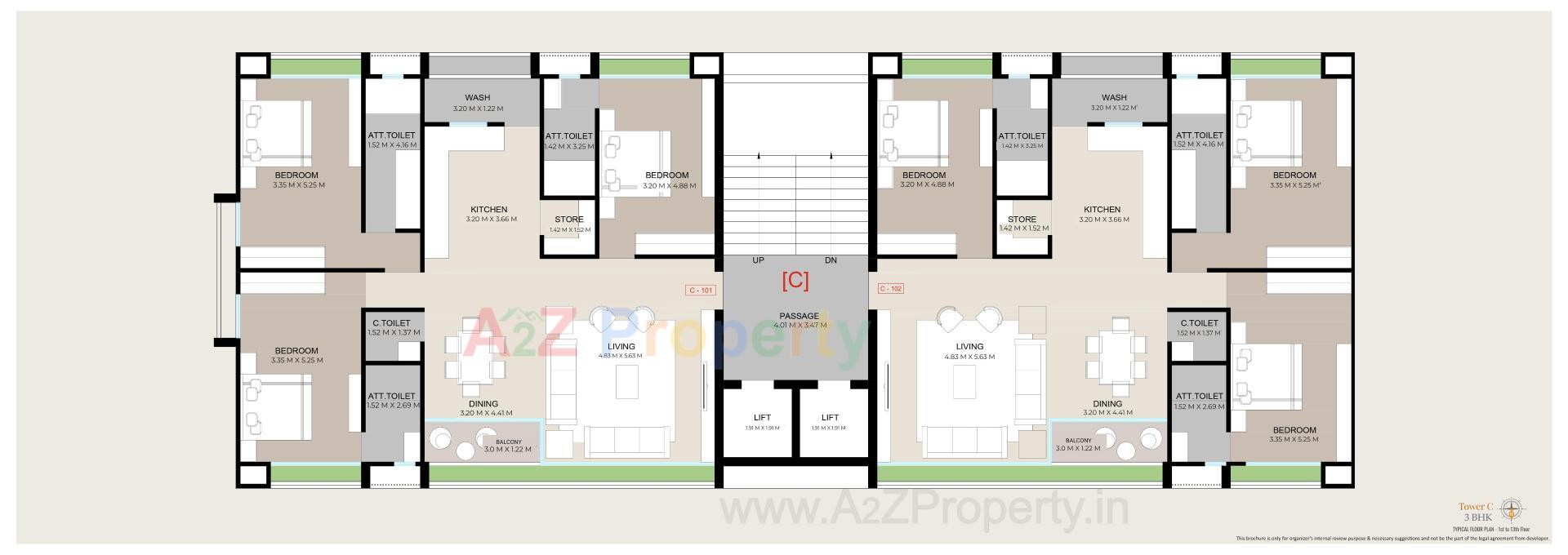 Layout of real estate project Triyom Abode located at Abhva, Surat, Gujarat