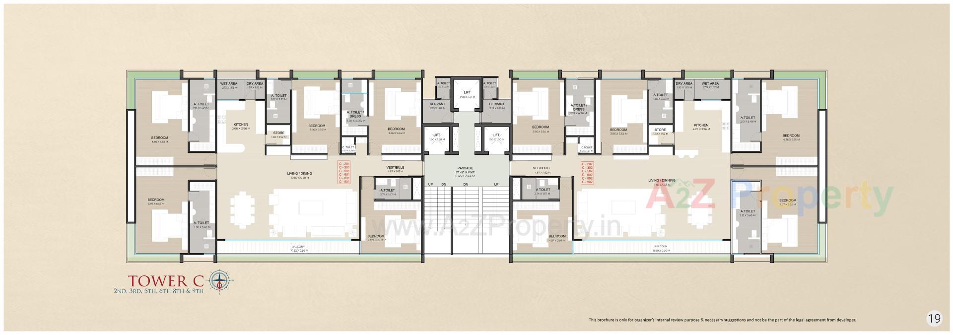 Layout of real estate project Triyom Palace located at Vesu, Surat, Gujarat
