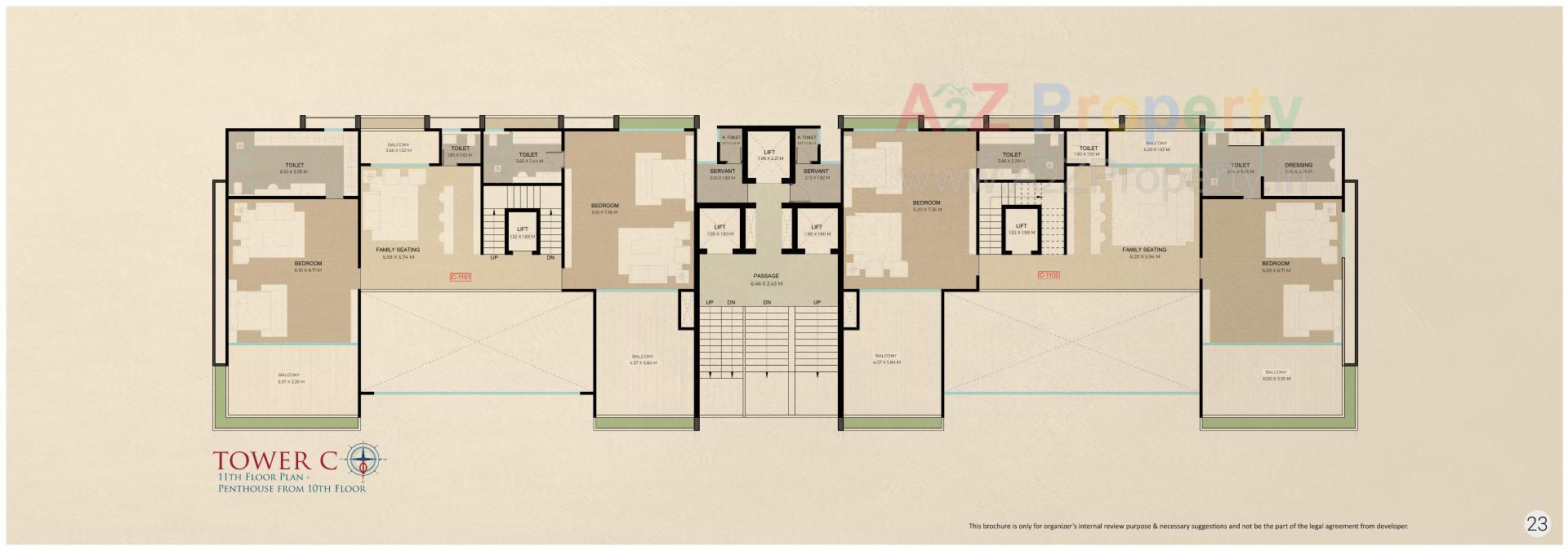 Layout of real estate project Triyom Palace located at Vesu, Surat, Gujarat