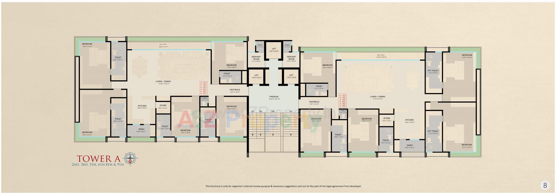 Layout of real estate project Triyom Palace located at Vesu, Surat, Gujarat