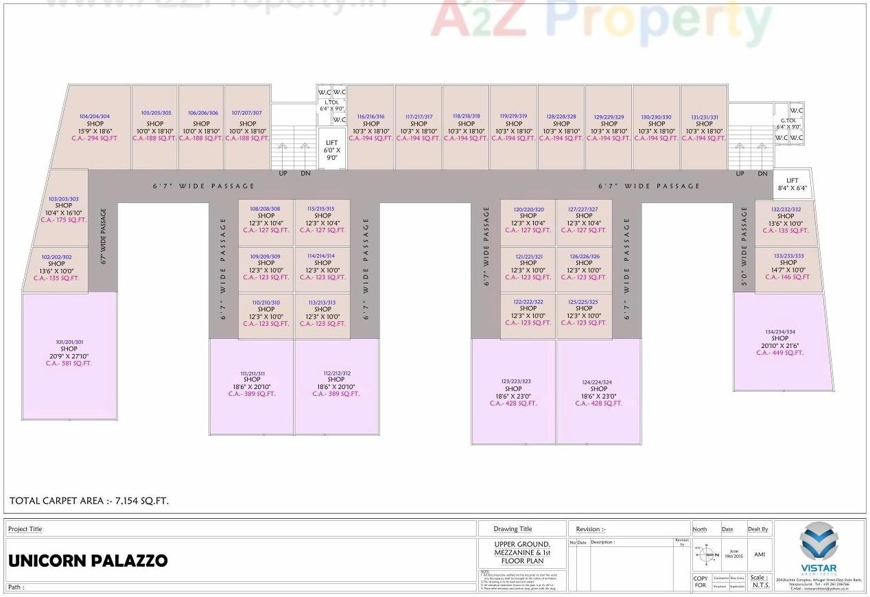 Layout of real estate project Unicorn Palazzo located at Vesu, Surat, Gujarat
