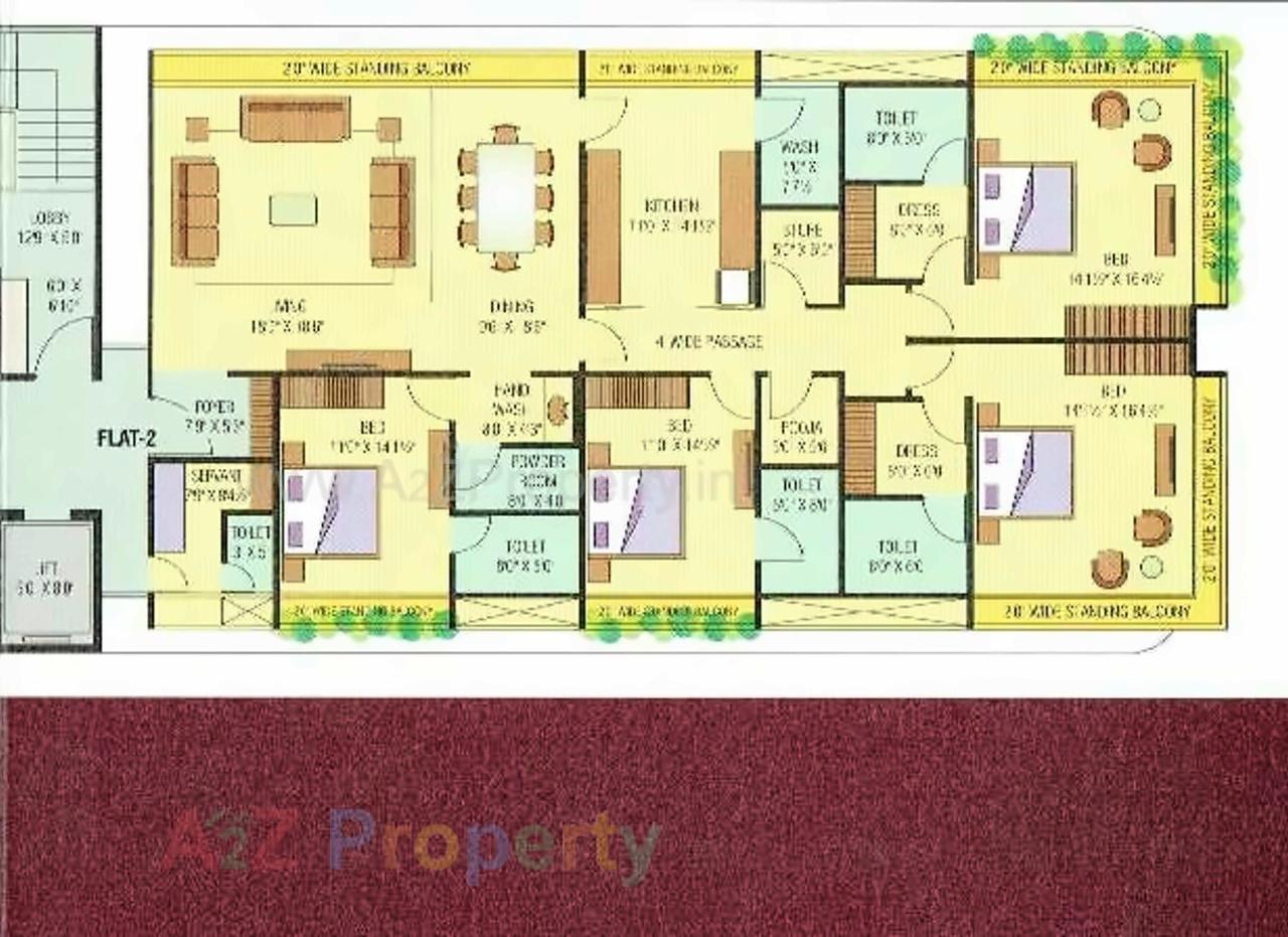 Layout of real estate project Union Residency located at Vesu, Surat, Gujarat