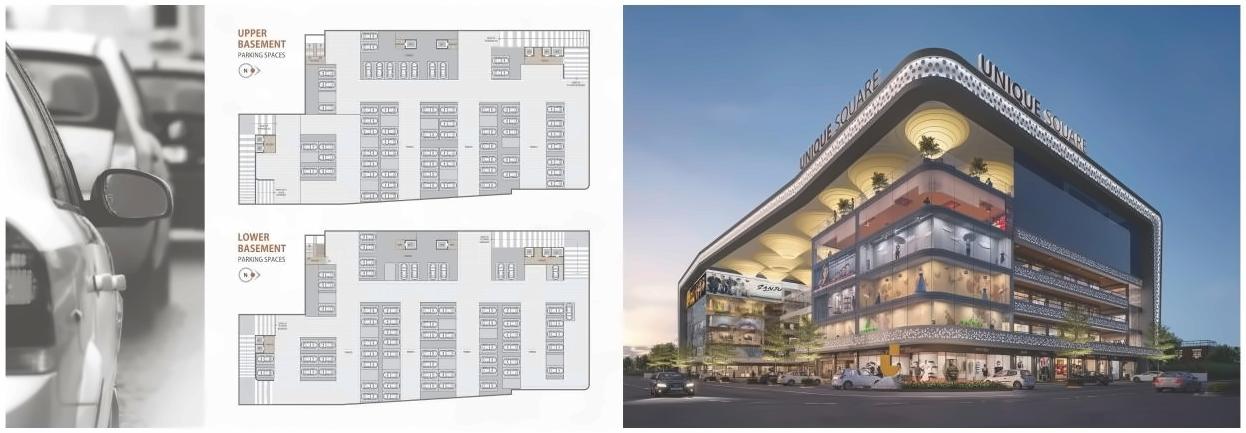 Layout of real estate project Unique Square located at Singanpore, Surat, Gujarat