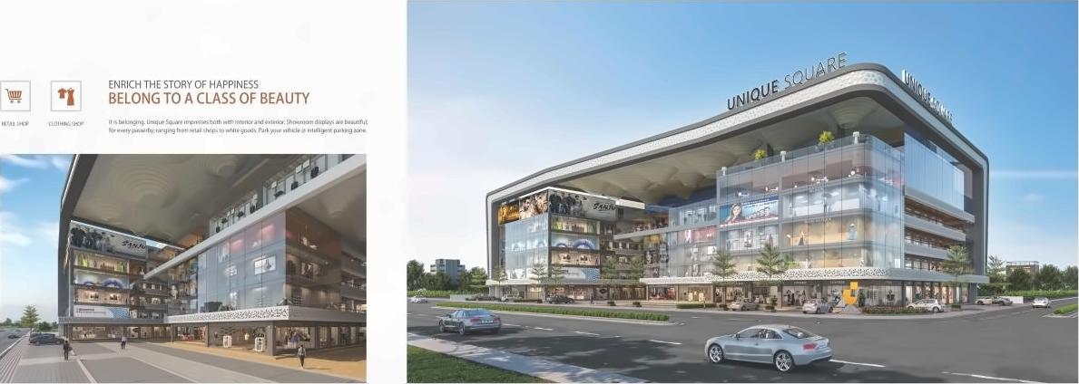 3D Elevation of real estate project Unique Square located at Singanpore, Surat, Gujarat