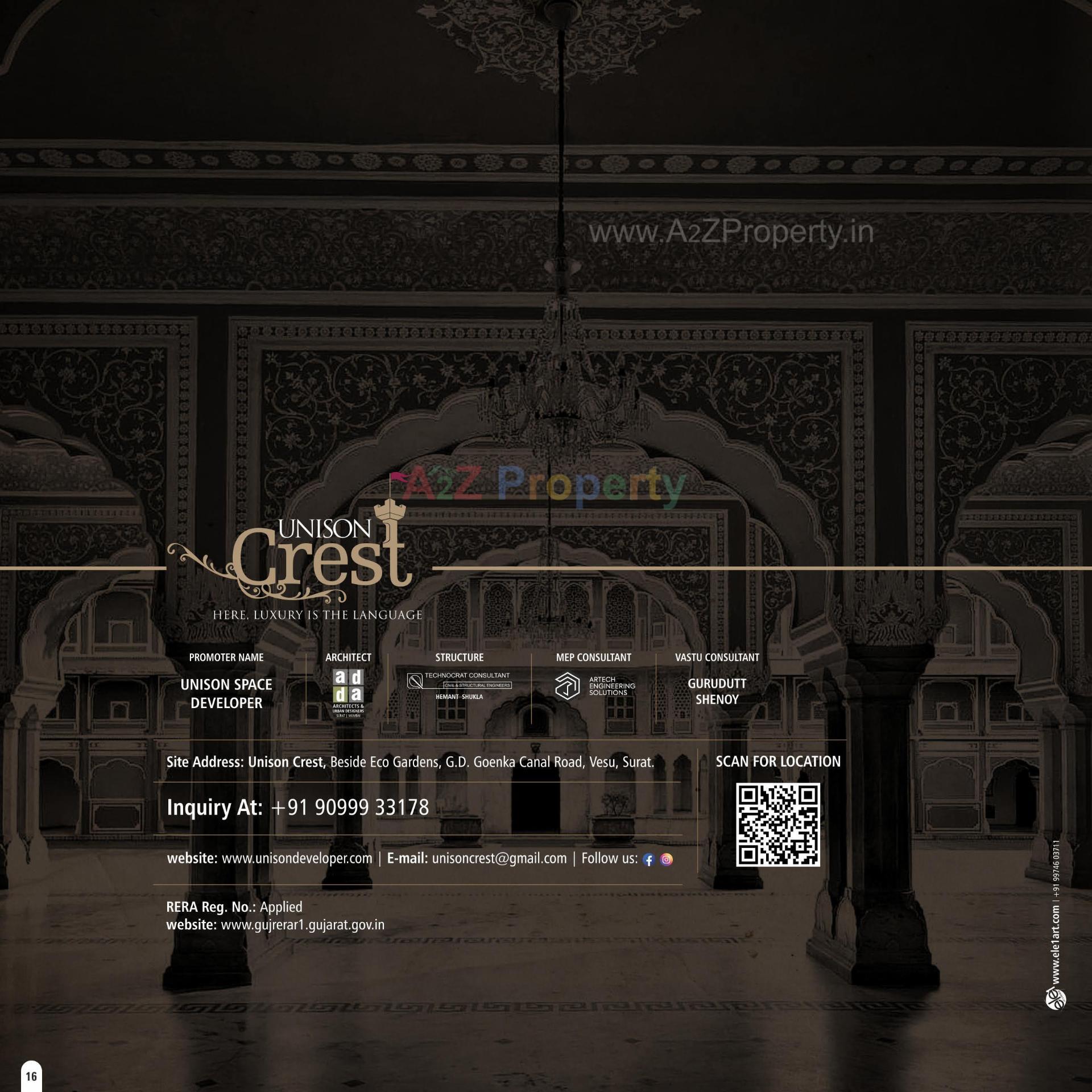 3D Elevation of real estate project Unison Crest located at Vesu, Surat, Gujarat