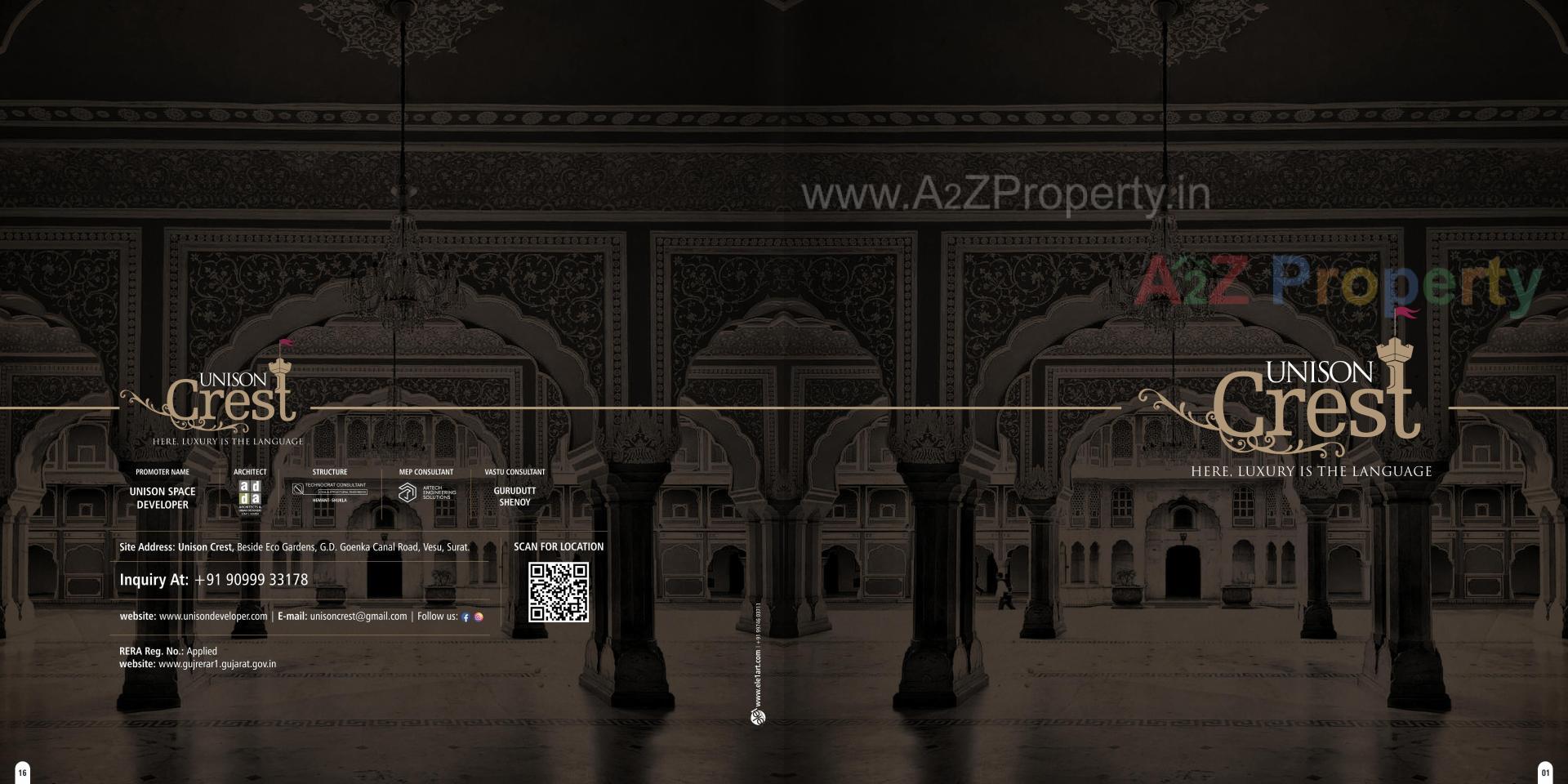 3D Elevation of real estate project Unison Crest located at Vesu, Surat, Gujarat