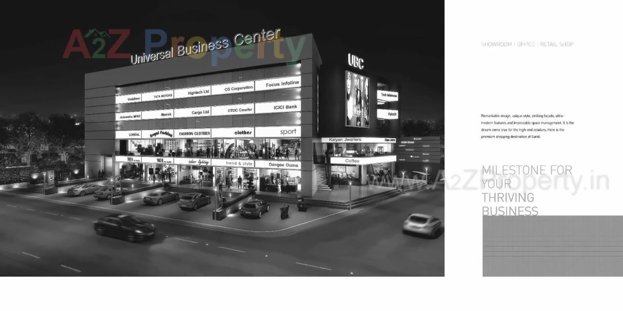 3D Elevation of real estate project Universal Business Centre located at Adajan, Surat, Gujarat