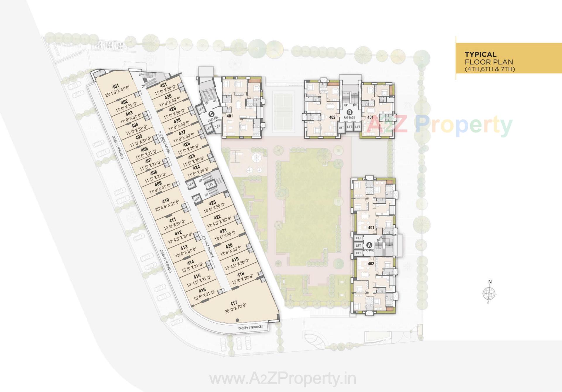 Layout of real estate project Universal Trade Center Universal Homes located at Adajan, Surat, Gujarat