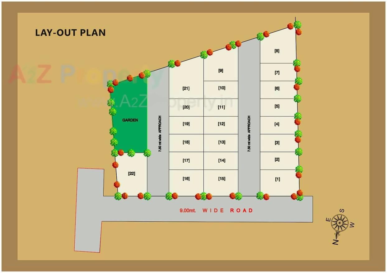 Layout of real estate project Vacanza Bungalows located at Vesu, Surat, Gujarat