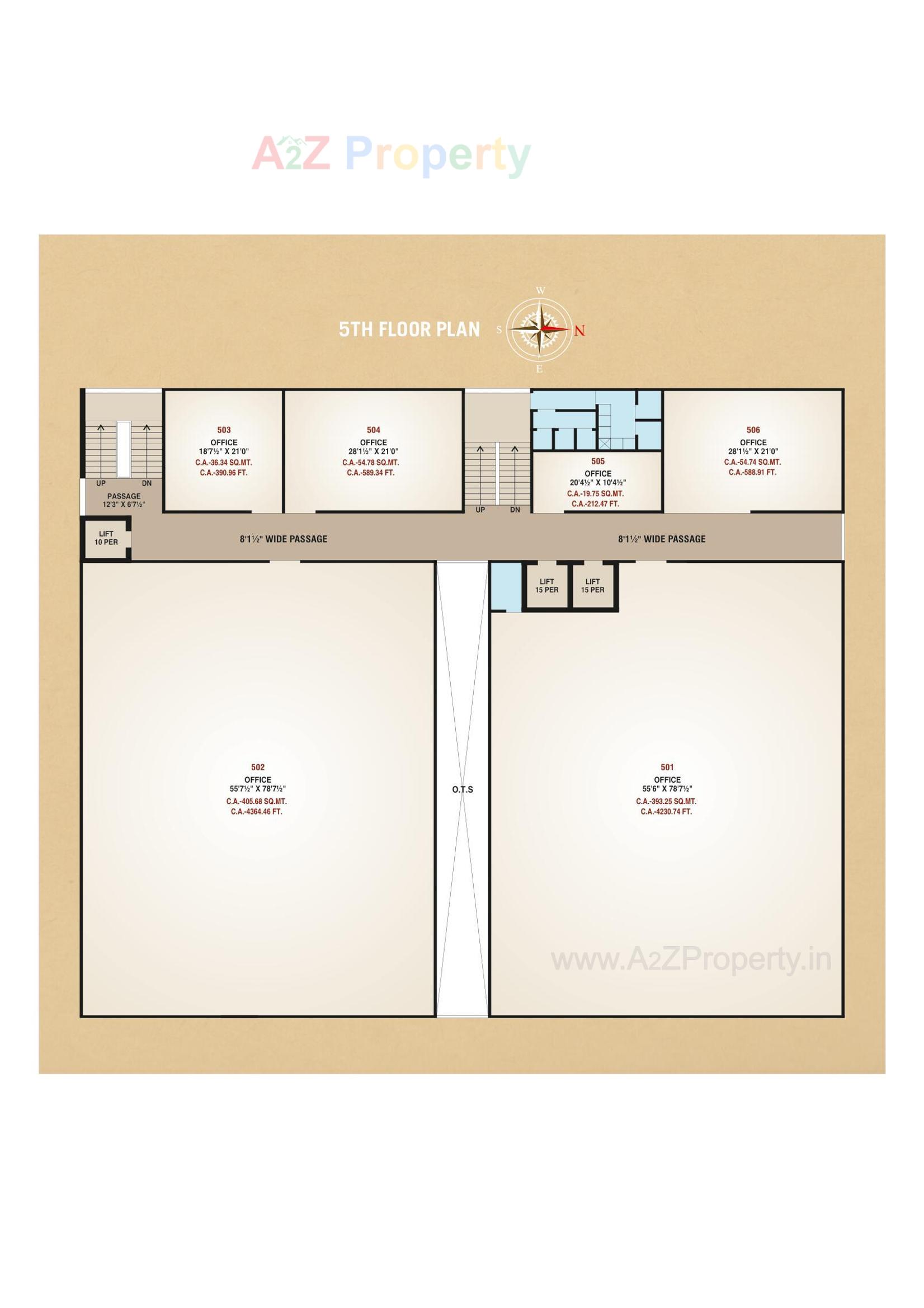 Layout of real estate project Vacanza Trade Center located at Vesu, Surat, Gujarat