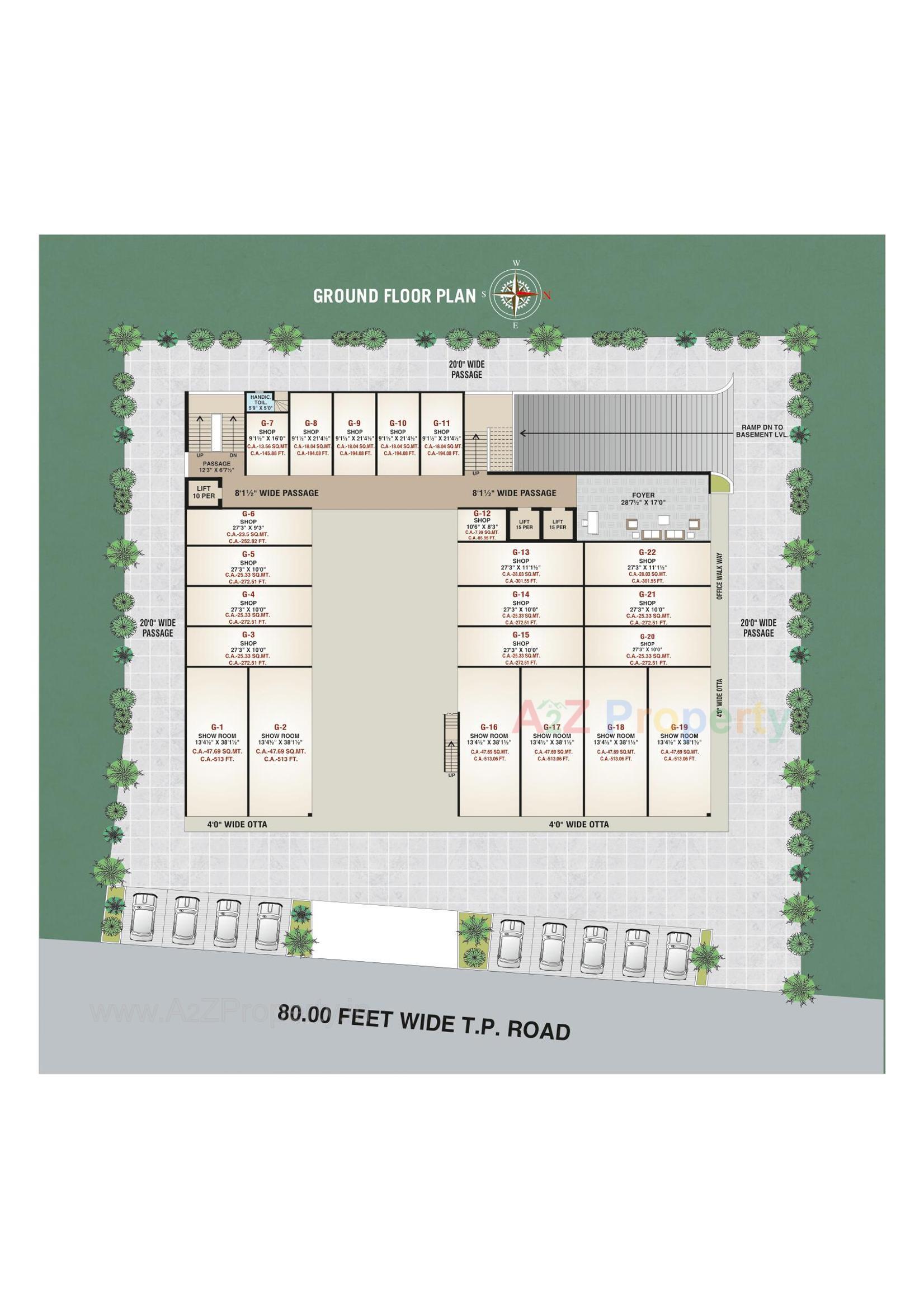 Layout of real estate project Vacanza Trade Center located at Vesu, Surat, Gujarat