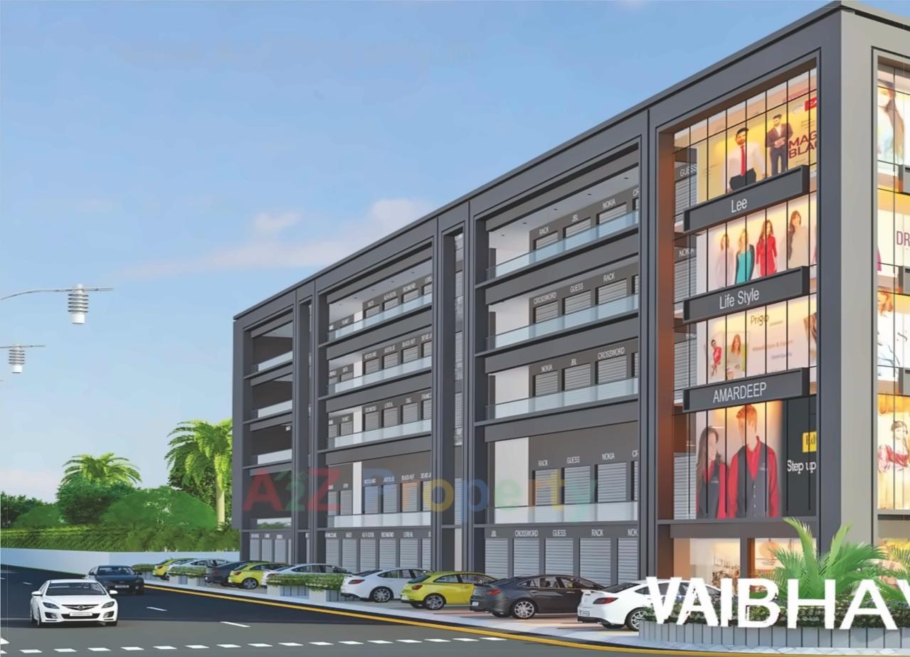 3D Elevation of real estate project Vaibhavlaxmi Shopping located at Bhestan, Surat, Gujarat