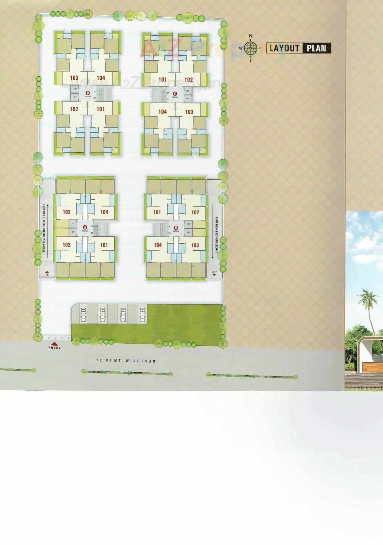 Layout of real estate project Vaikunth Residency located at Varachha, Surat, Gujarat
