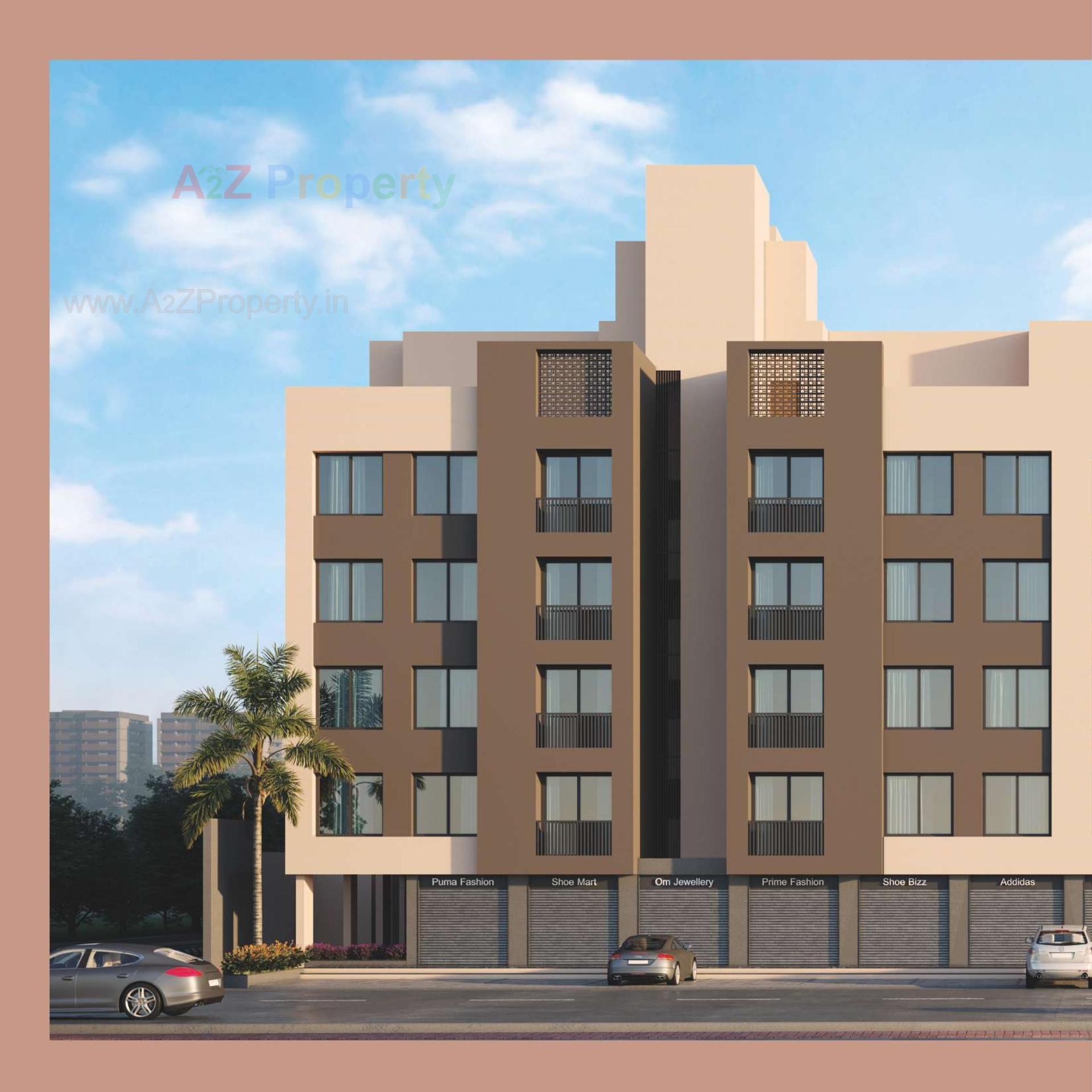 3D Elevation of real estate project Vaishnodevi Homes located at Kosad, Surat, Gujarat