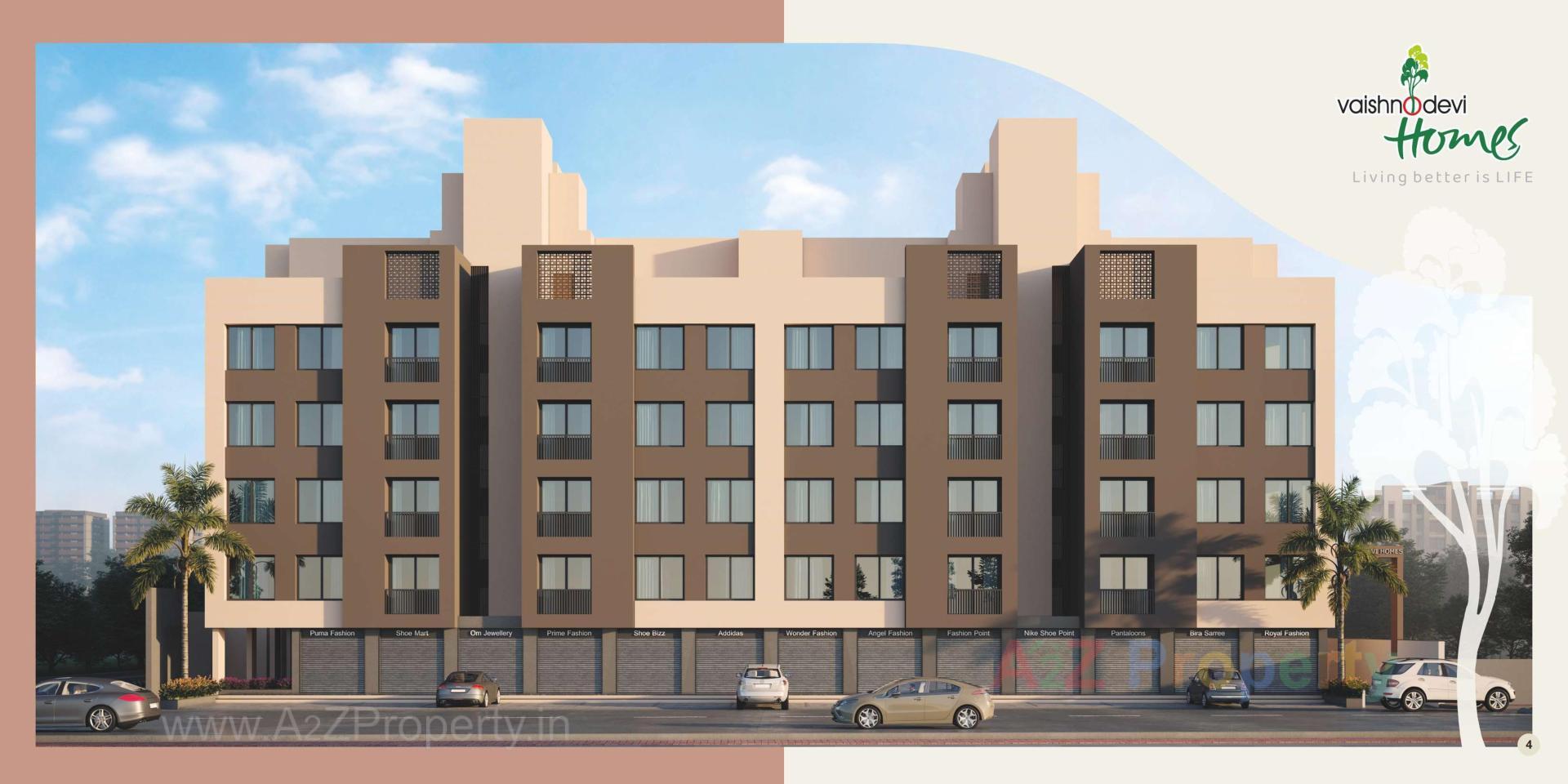 3D Elevation of real estate project Vaishnodevi Homes located at Kosad, Surat, Gujarat