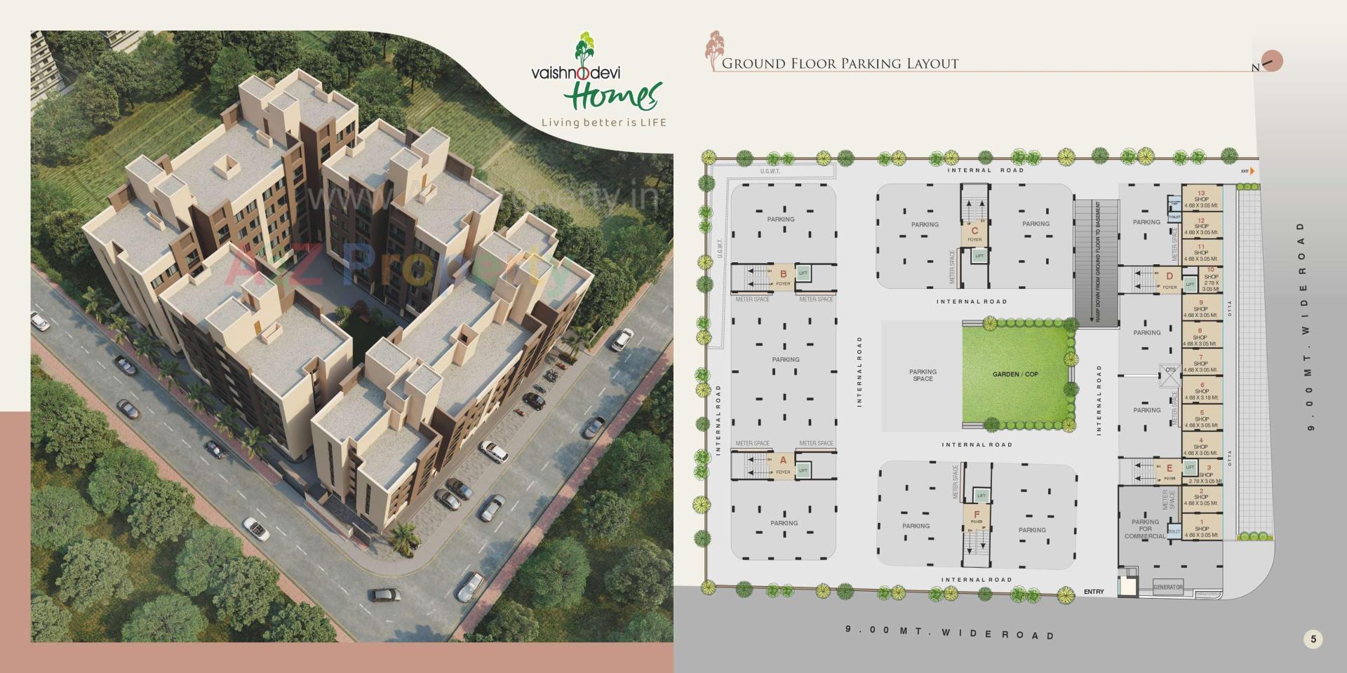 Layout of real estate project Vaishnodevi Homes located at Kosad, Surat, Gujarat