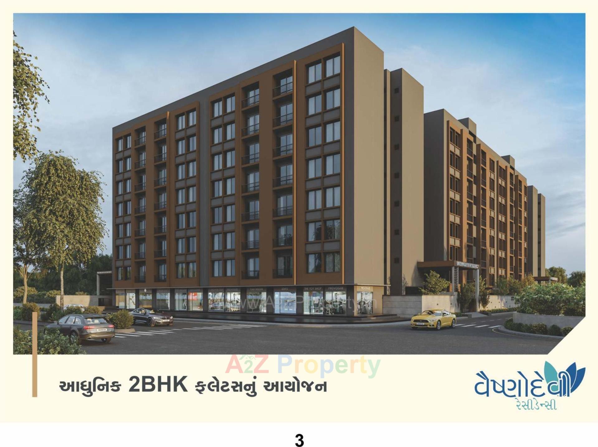 3D Elevation of real estate project Vaishnodevi Residency located at Kosad, Surat, Gujarat