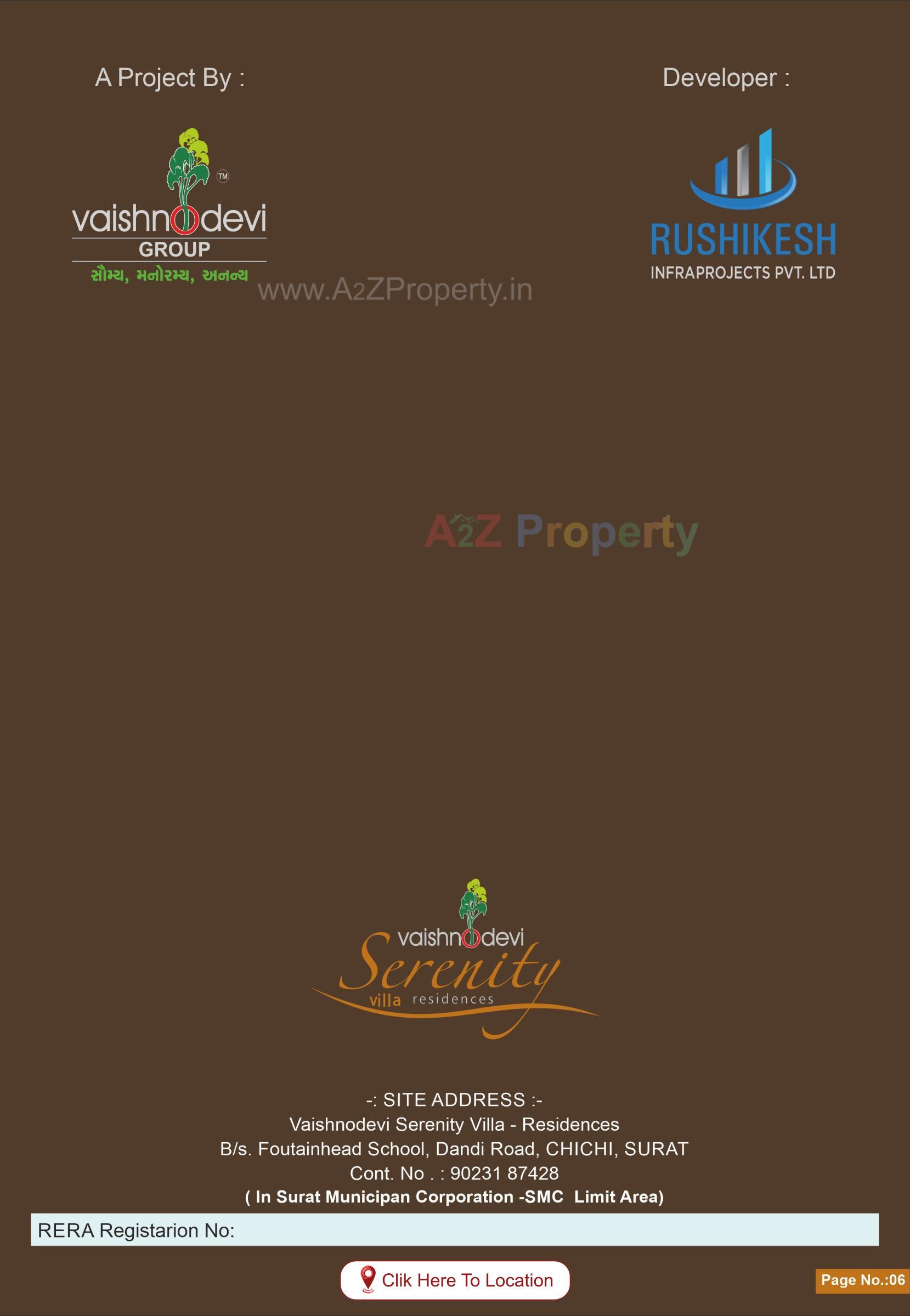  of real estate project Vaishnodevi Serenity Villa located at Chichi, Surat, Gujarat