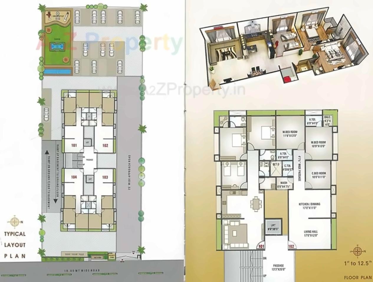Layout of real estate project Vandan Height located at Puna, Surat, Gujarat