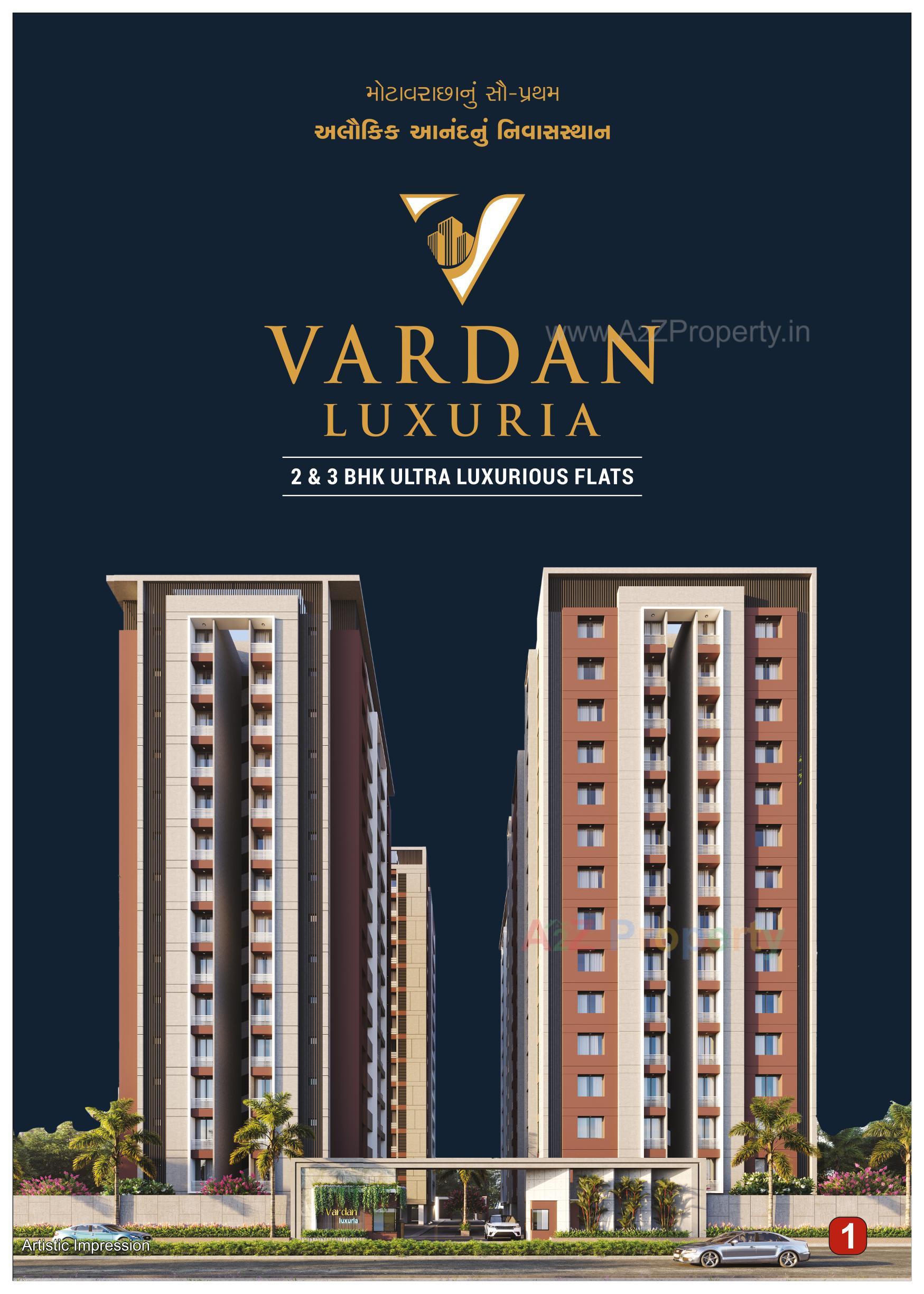 3D Elevation of real estate project Vardan Luxuria located at Surat, Surat, Gujarat