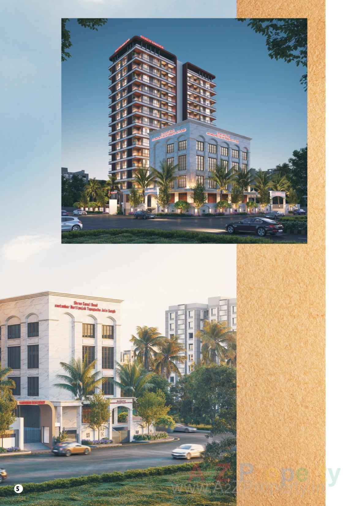 3D Elevation of real estate project Vardhman Residency   Jain Aradhna Bhawan located at Bharthana, Surat, Gujarat