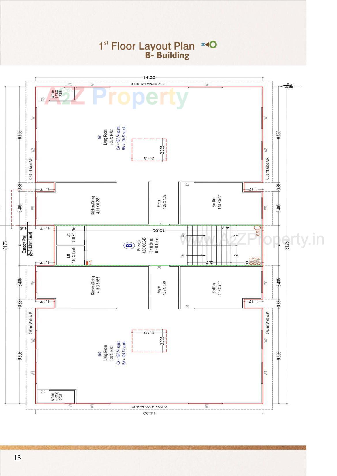 Layout of real estate project Vardhman Residency   Jain Aradhna Bhawan located at Bharthana, Surat, Gujarat