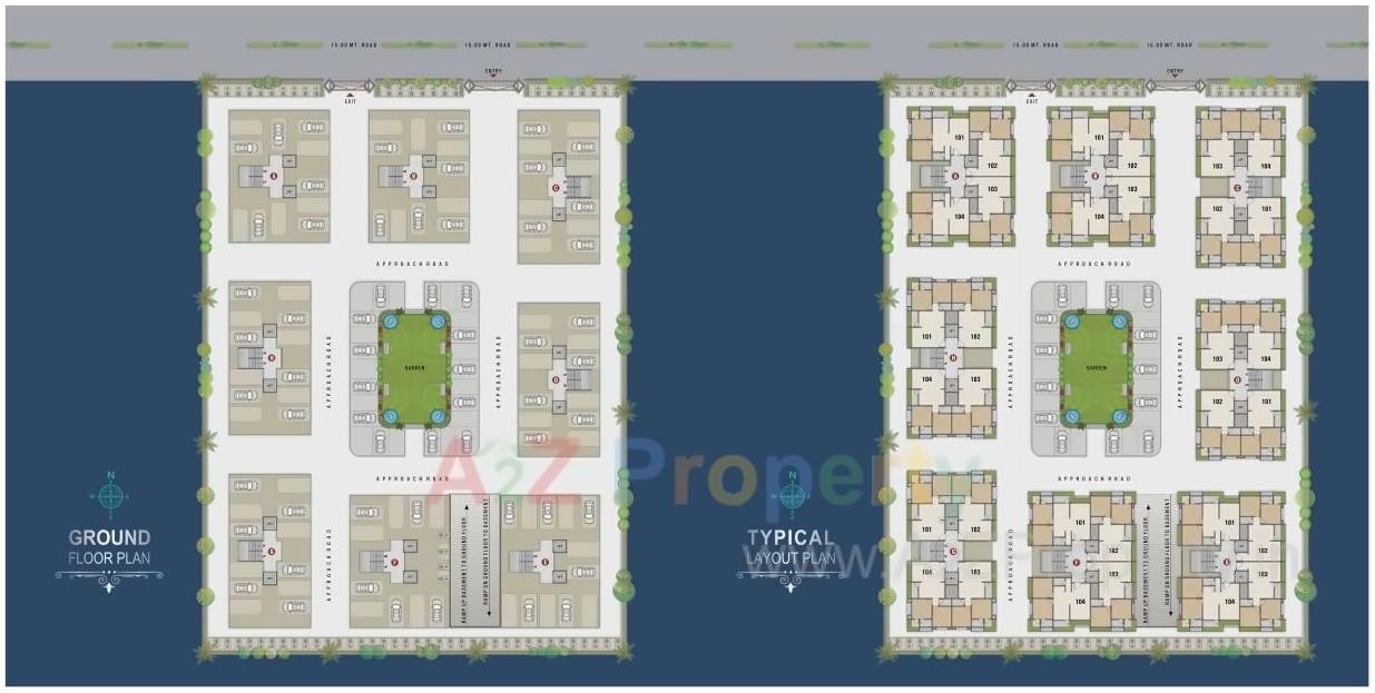 Layout of real estate project Varni Residency located at Kholvad, Surat, Gujarat