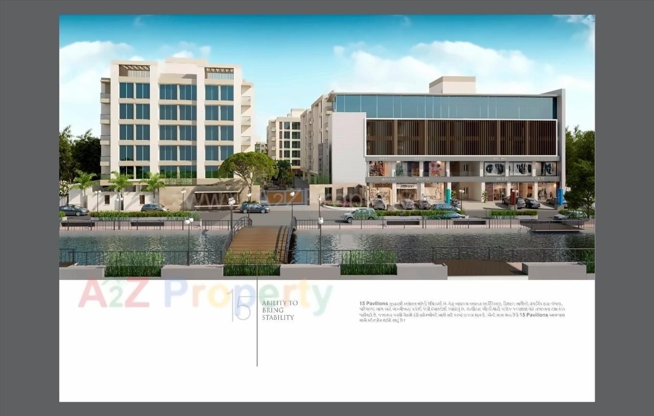 3D Elevation of real estate project Vasupujya 15 Pavilions located at Jahangirabad, Surat, Gujarat