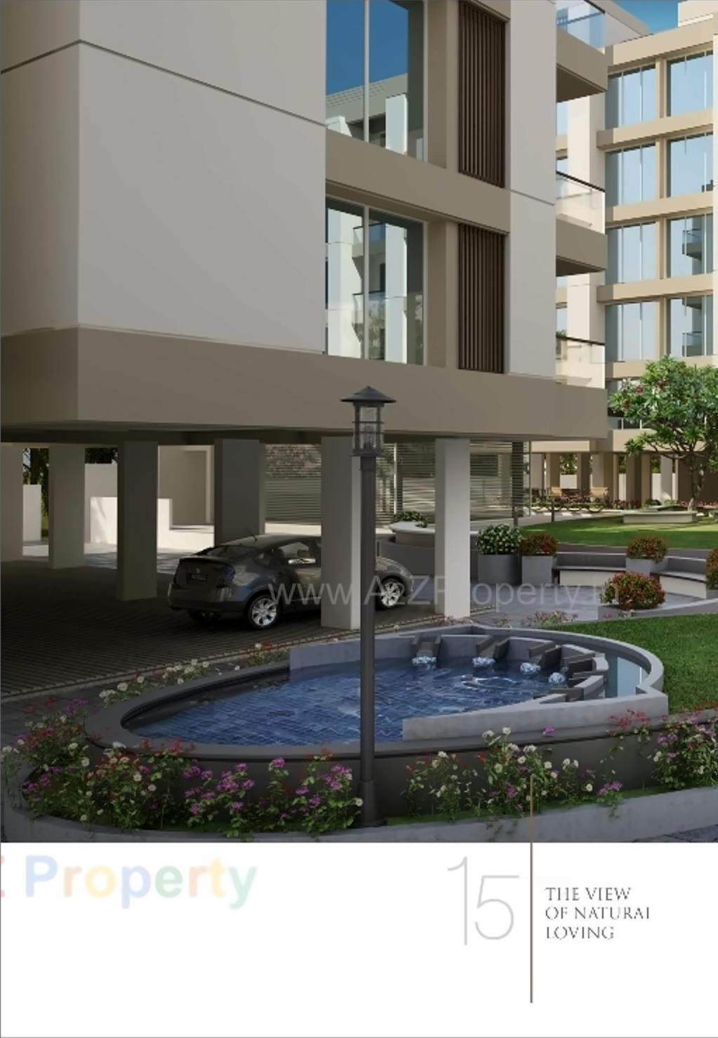 3D Elevation of real estate project Vasupujya 15 Pavilions located at Jahangirabad, Surat, Gujarat