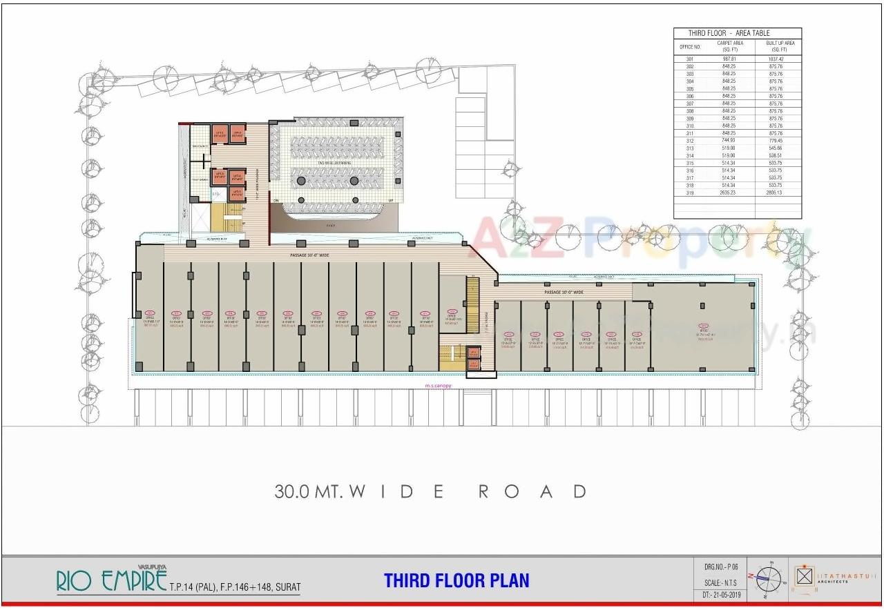 Layout of real estate project Vasupujya Rio Empire located at Pal, Surat, Gujarat