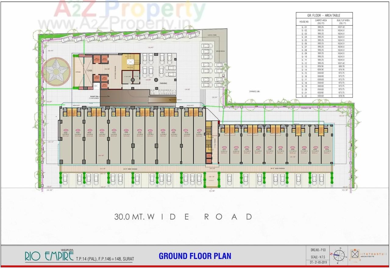 Layout of real estate project Vasupujya Rio Empire located at Pal, Surat, Gujarat