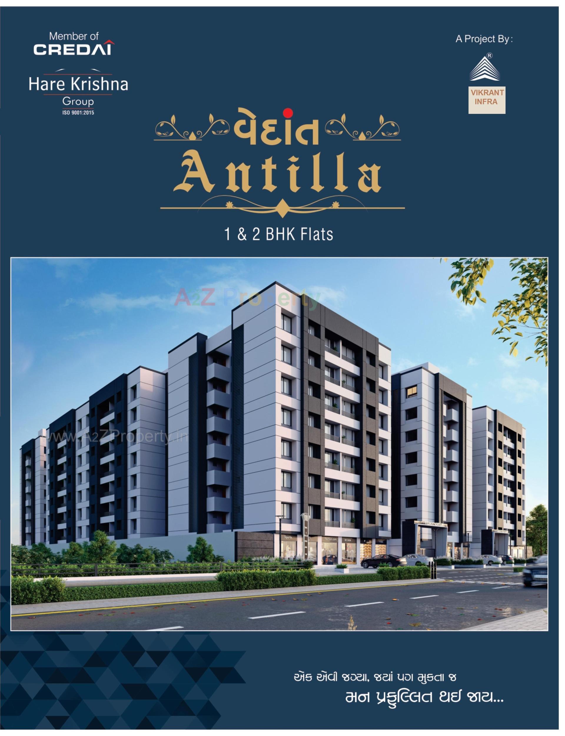 3D Elevation of real estate project Vedant Antilla located at Kosad, Surat, Gujarat