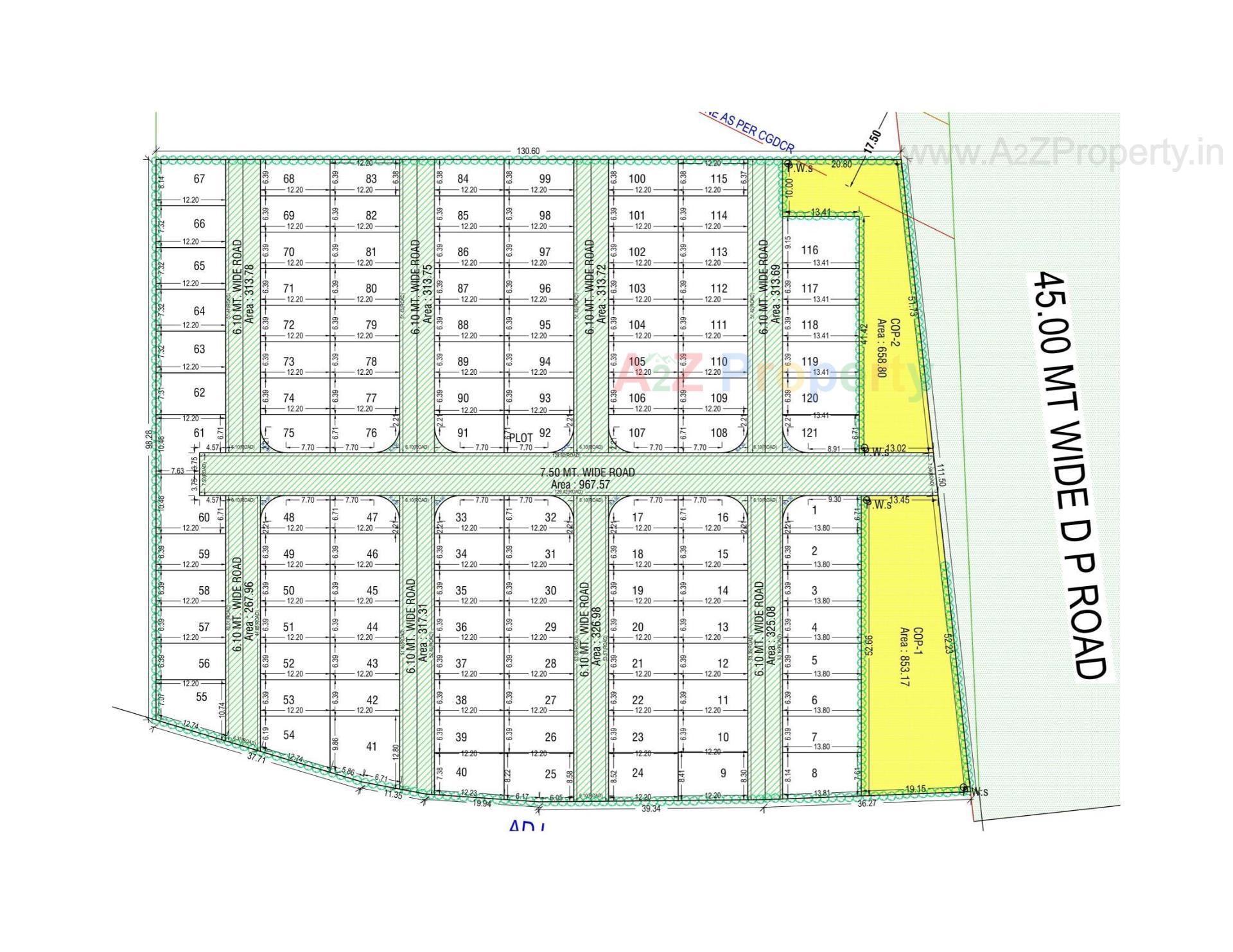 Layout of real estate project Vedant Bunglows located at Bharthana-kosad, Surat, Gujarat