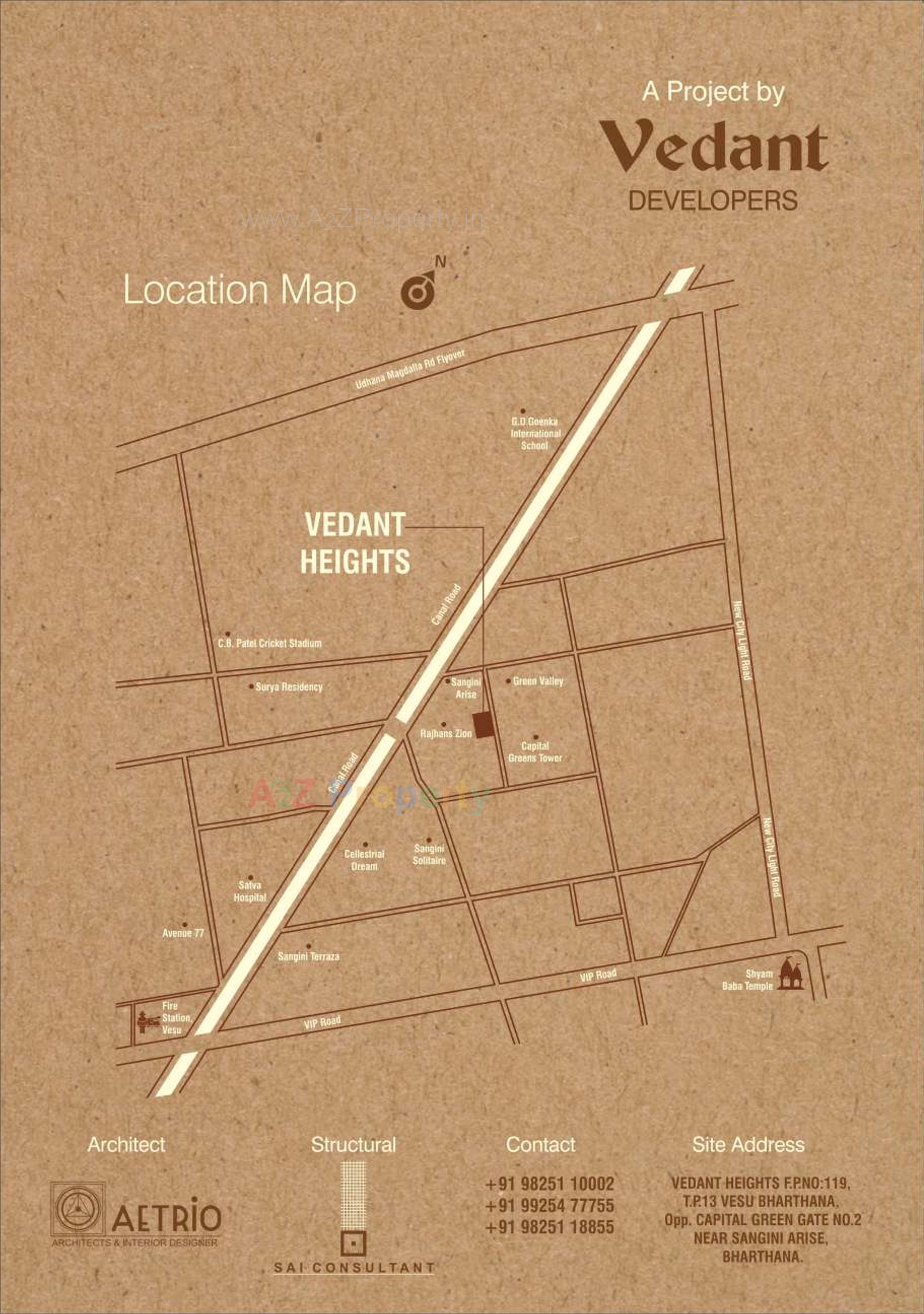  of real estate project Vedant Heights located at Bharthana, Surat, Gujarat
