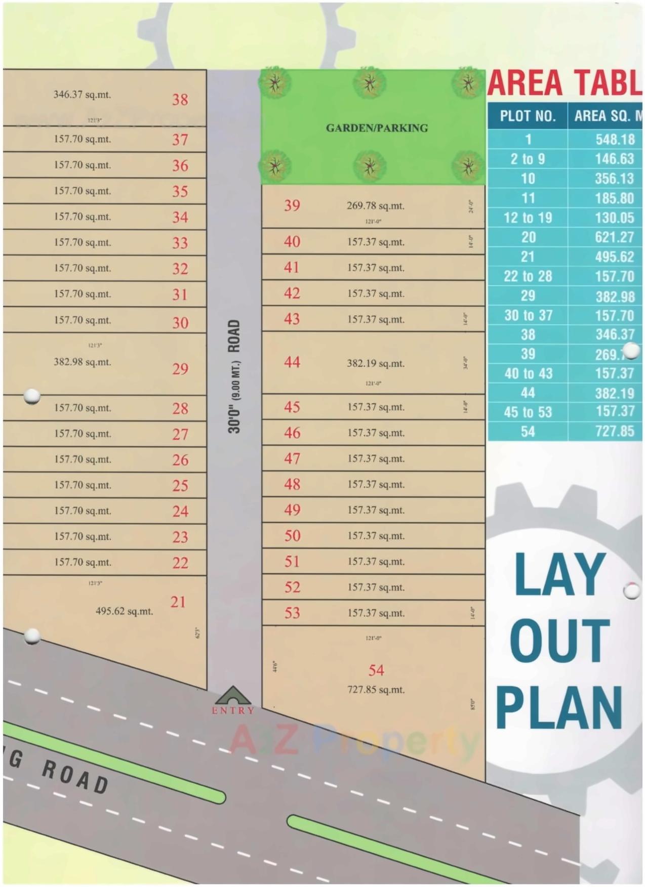 Layout of real estate project Vedant Industrial Park located at Kosad, Surat, Gujarat