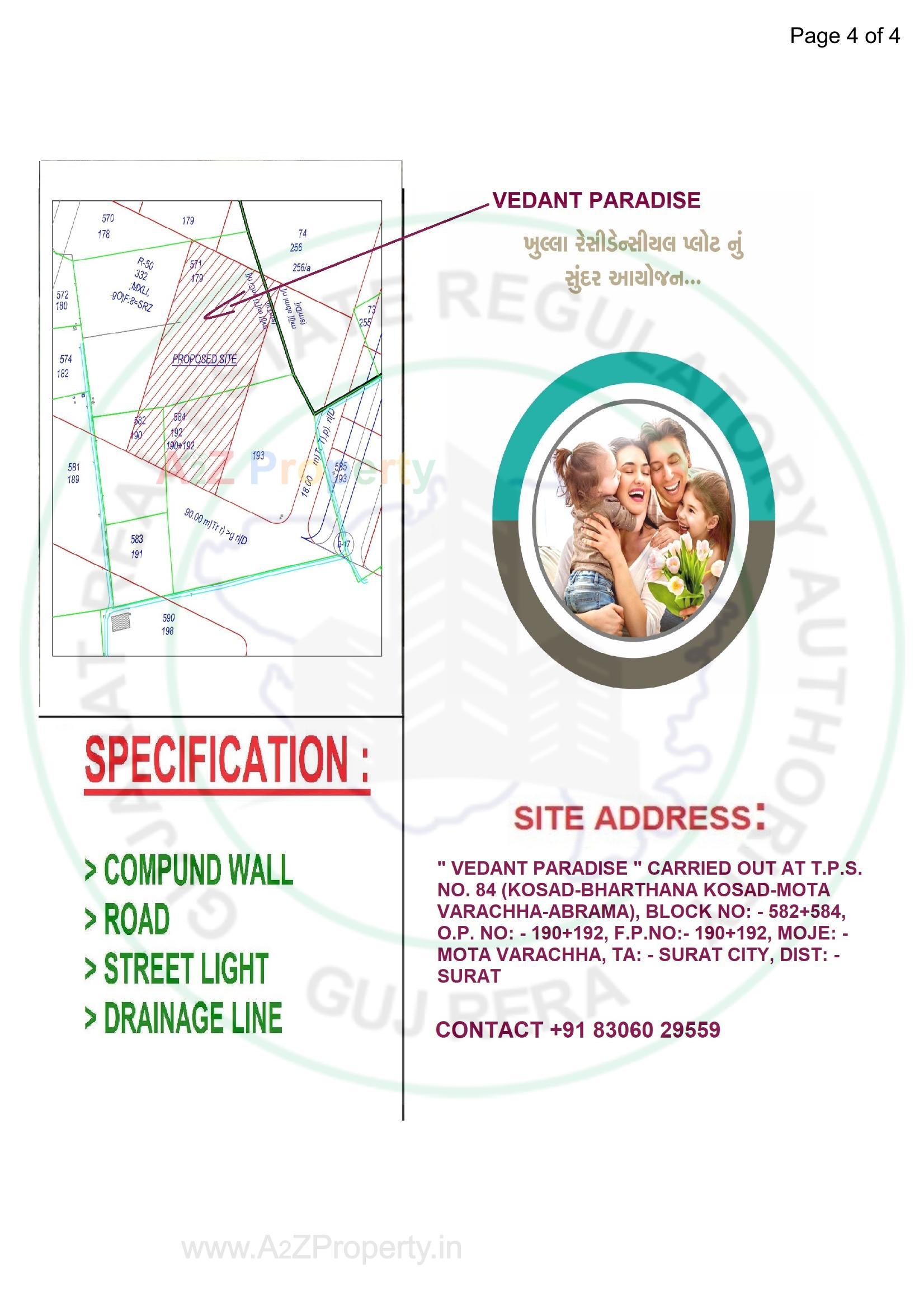  of real estate project Vedant Paradise located at Mota Varachha, Surat, Gujarat