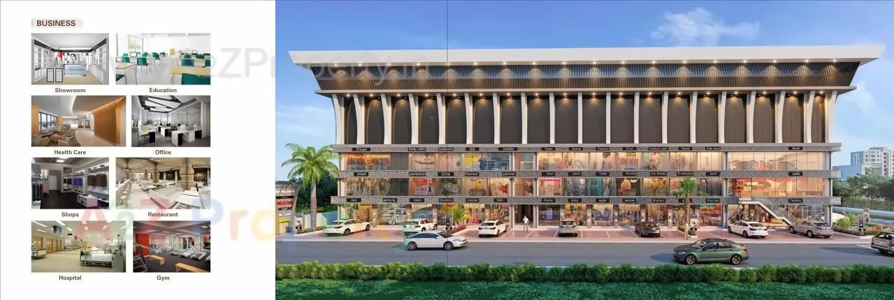 3D Elevation of real estate project Victory Shoppers located at Palonpore, Surat, Gujarat