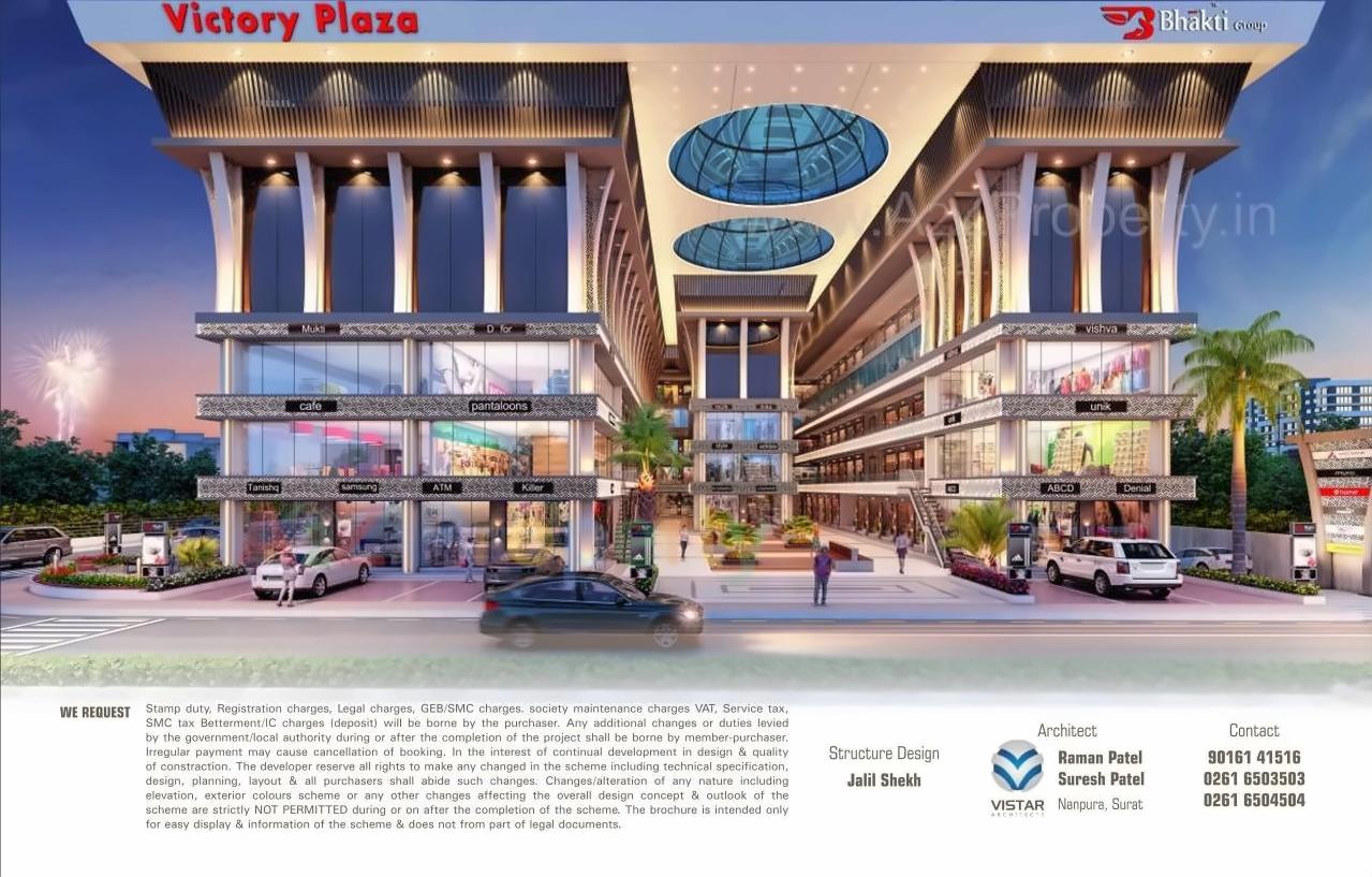 3D Elevation of real estate project Victory Shoppers located at Palonpore, Surat, Gujarat