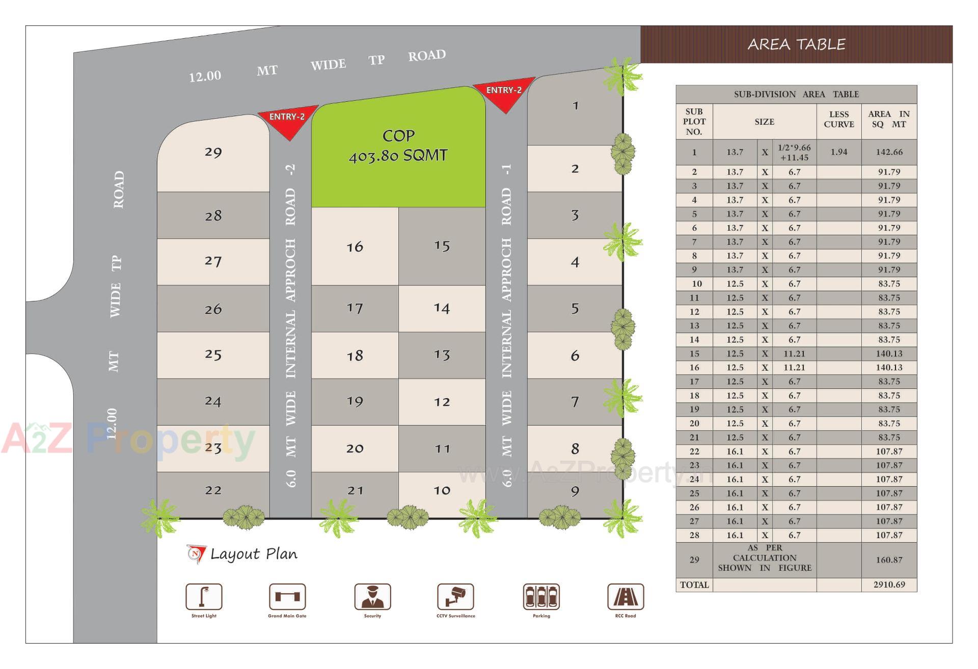 Layout of real estate project Vihana Bunglow located at Katargam, Surat, Gujarat