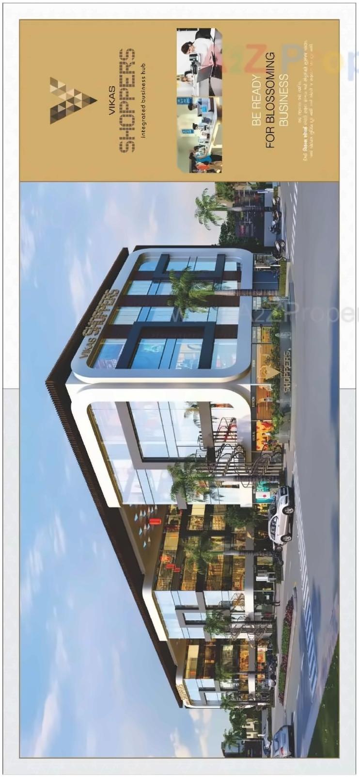 3D Elevation of real estate project Vikas Shoppers located at Sarthana, Surat, Gujarat