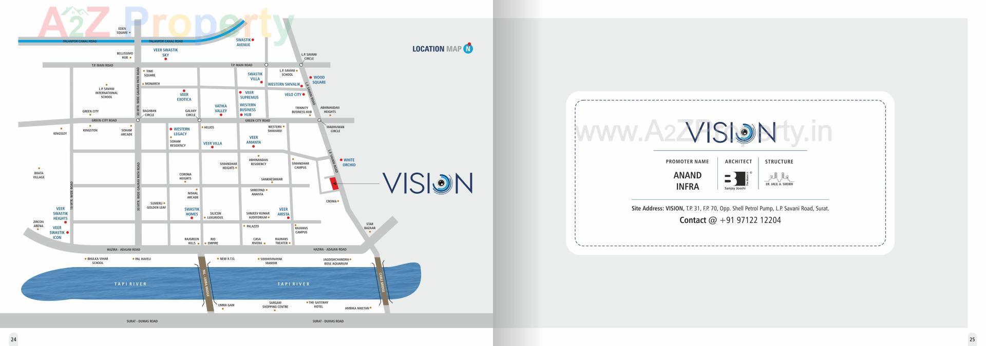 Layout of real estate project Vision located at Surat, Surat, Gujarat