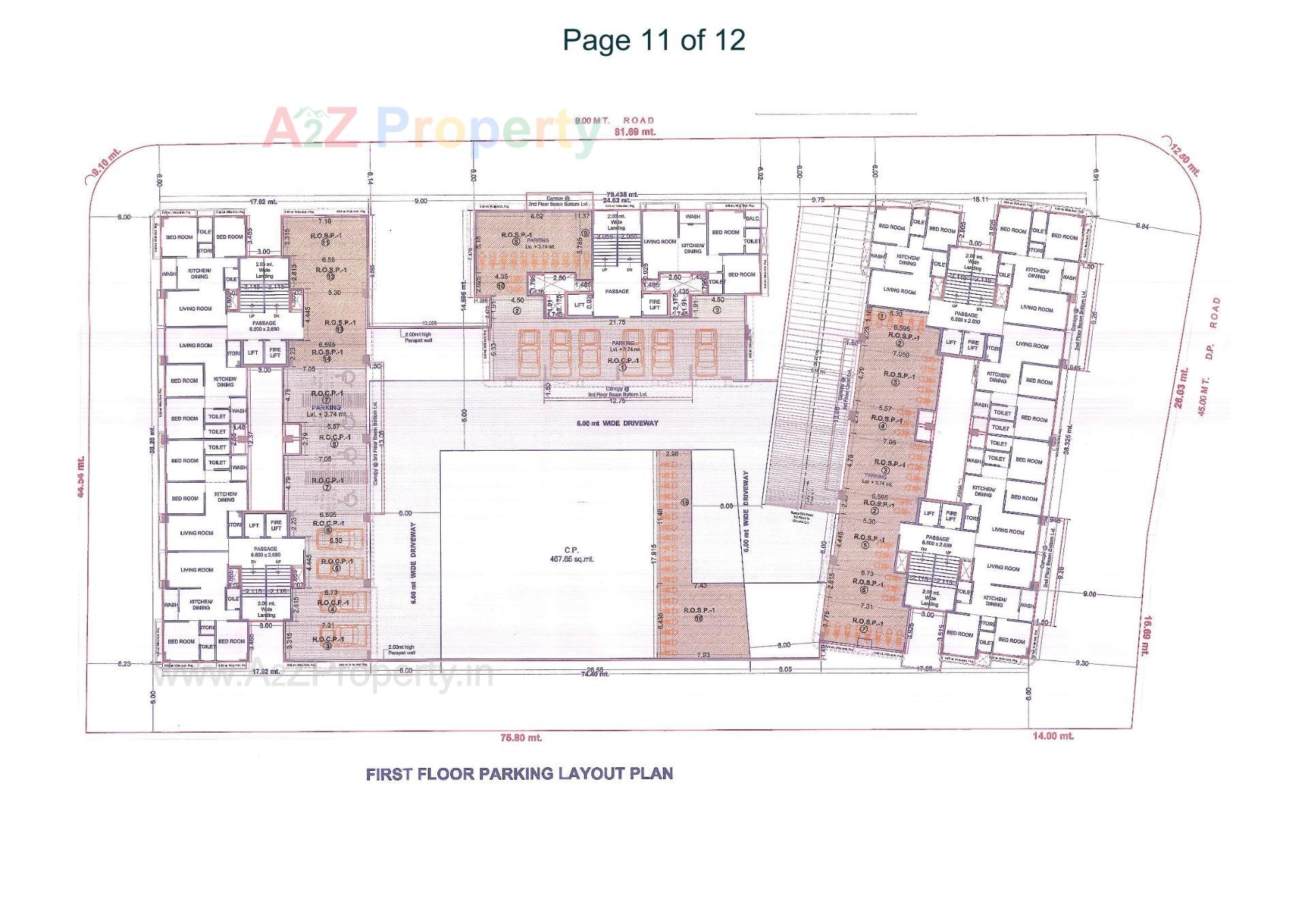 Layout of real estate project Vitoria Prime located at Jahangirabad, Surat, Gujarat